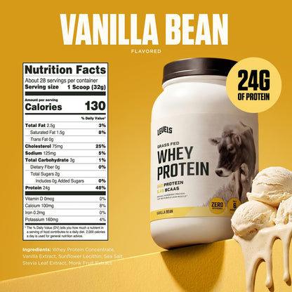 Levels Grass Fed Whey Protein Powder 2LB