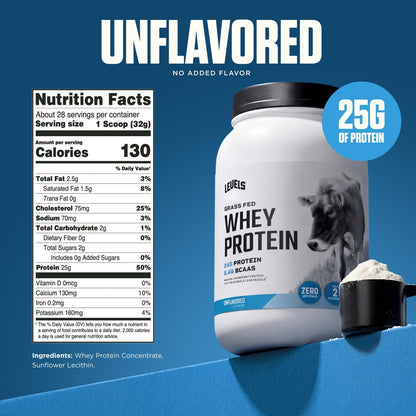 Levels Grass Fed Whey Protein Powder 2LB