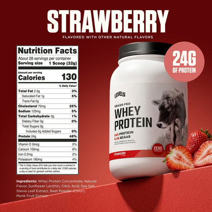 Levels Grass Fed Whey Protein Powder 2LB