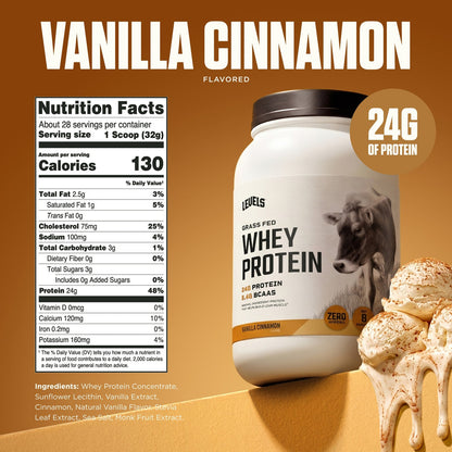 Levels Grass Fed Whey Protein Powder 2LB