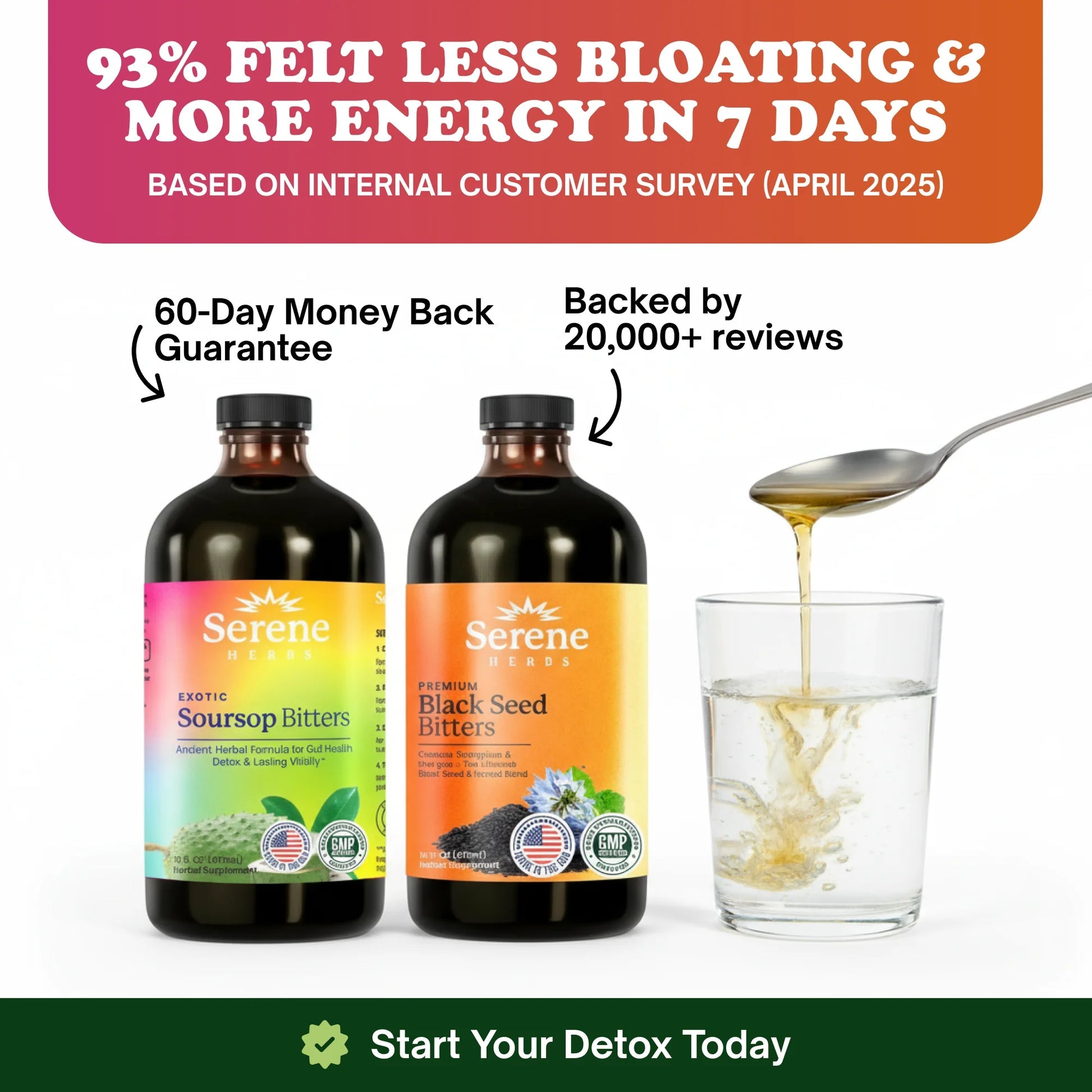 Serene Herbs Soursop Bitters Liquid & Black Seed Bundle – Organic Herbal Guanabana for Digestive Support